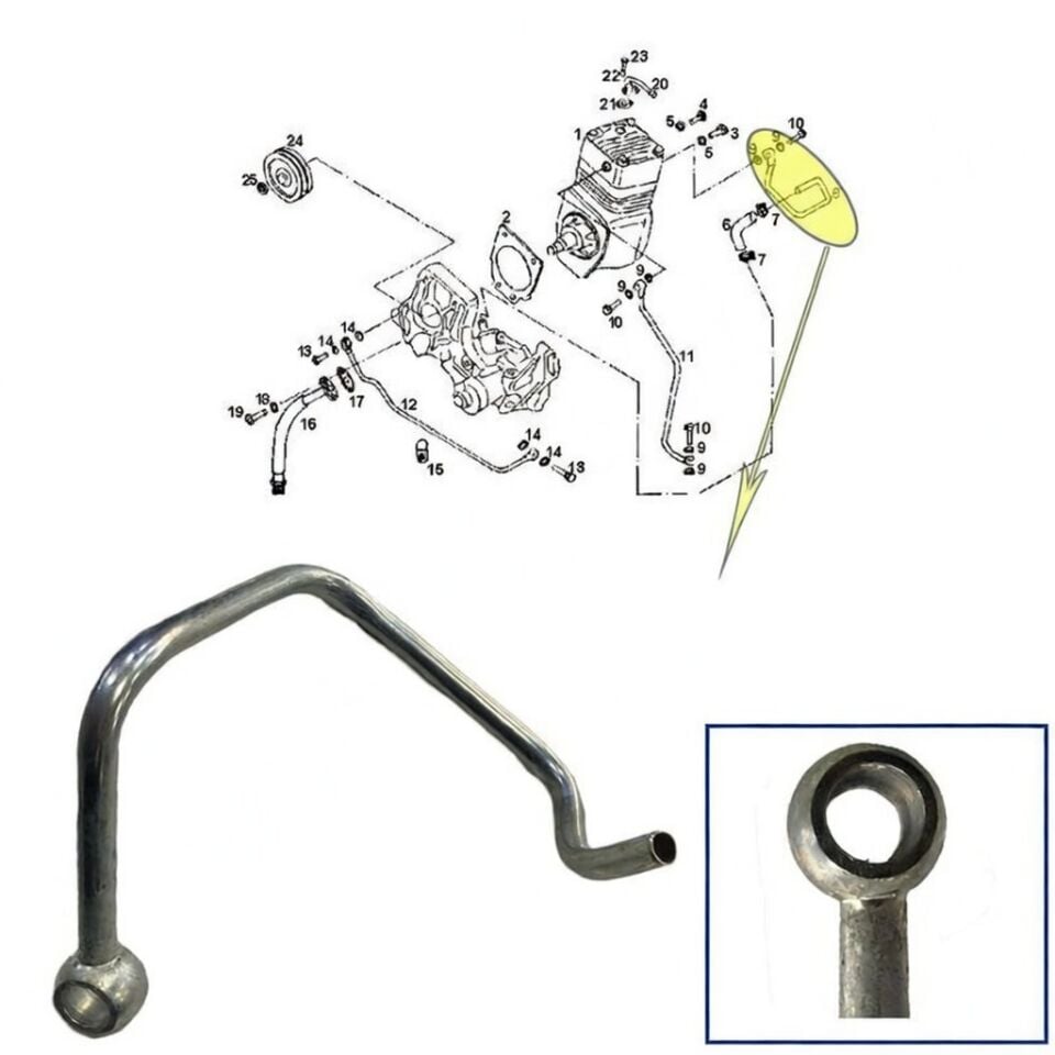 FREN HORTUMU - BORU - IVECO 120.14 KOMPRESÖR SU ÇIKIŞ BORUSU (8755)
