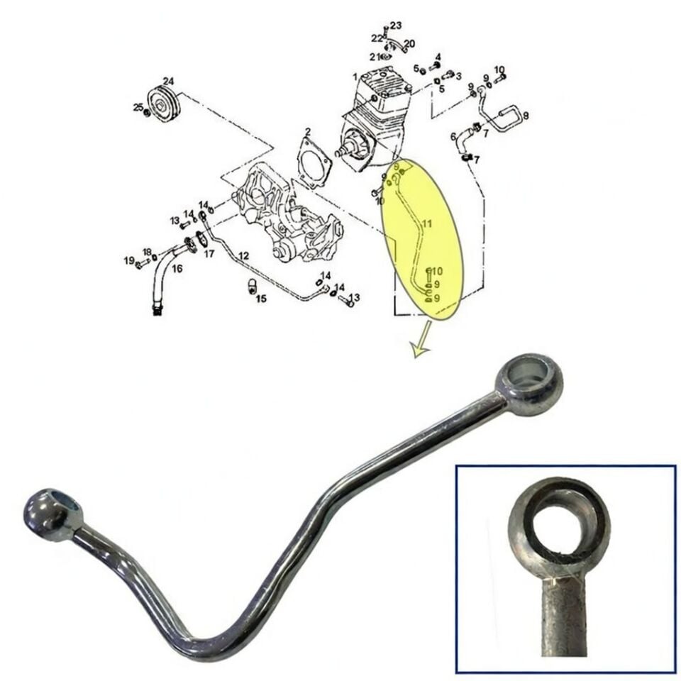 FREN HORTUMU - BORU - IVECO 120.14 KOMPRESÖR SU GİRİŞ BORUSU (8754)