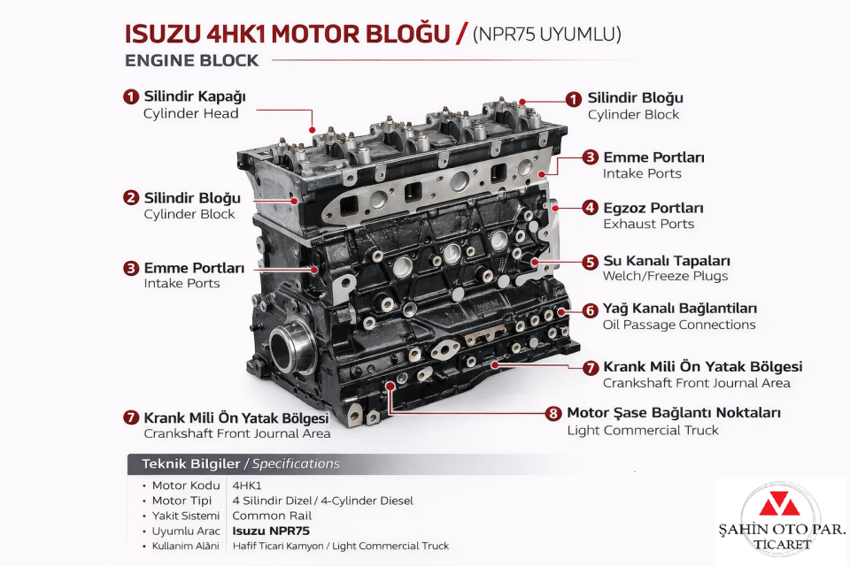 İSUZU 4HK1 YARIM MOTOR
